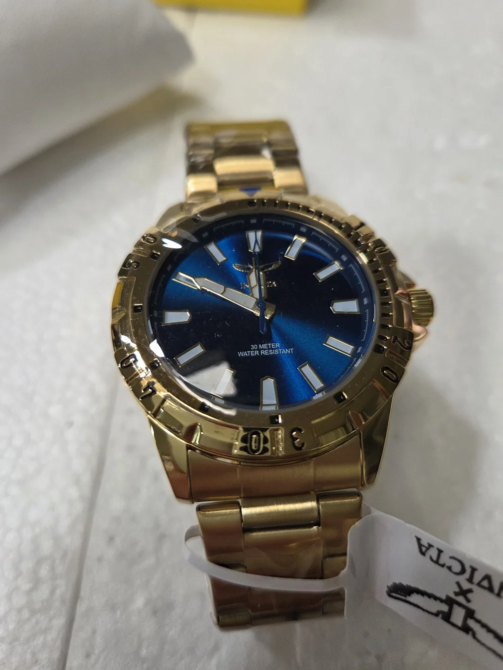 Invicta Gold Tone Men's Watch with Blue Dial 69033